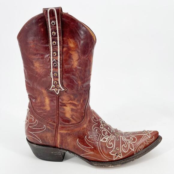Old Gringo Cognac Milagros Cross Crystal Embellished Western Cowgirl Boot size 8 - Picture 2 of 10